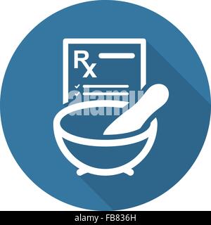 Apotheke-Medizin-Symbol. Flaches Design. Stock Vektor