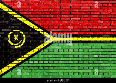 Flagge von Vanuatu auf Mauer gemalt Stockfoto