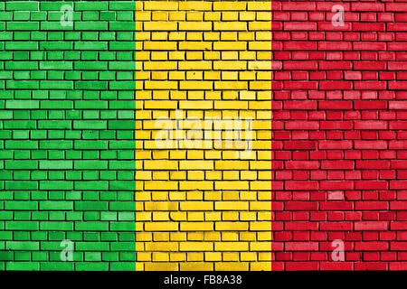Flagge der Mali auf Mauer gemalt Stockfoto