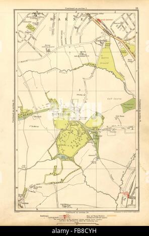 HIGH BARNET/CHIPPING BARNET: Totterige, Woodside Park Underhill, 1928 Karte Stockfoto