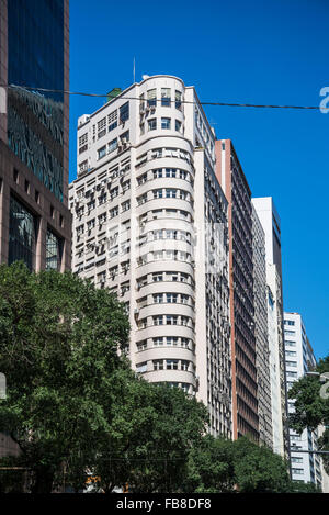 Art-Deco-Gebäude auf Avenida Rio Branco, Rio De Janeiro, Brasilien Stockfoto
