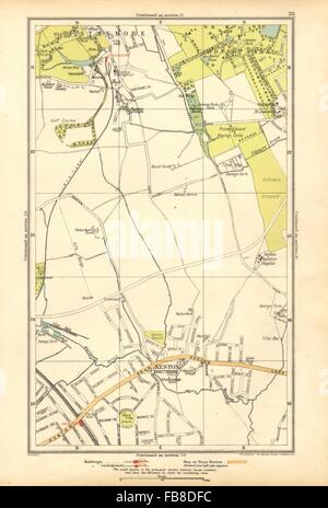 KENTON: Belmont, Stanmore, Canons Park, Edgware, 1928 Vintage Karte Stockfoto