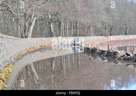 Kemnay, Aberdeenshire, Schottland, Großbritannien. 11. Januar 2016. UK-Wetter. Hochwasser Boatleys Bauernhof Kemnay Credit: Kemnay fotografischen/Alamy Live-Nachrichten Stockfoto