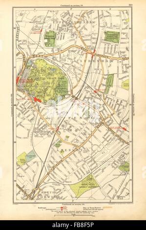 SYDENHAM: Anerley, Elmers Ende, Geld, Crystal Palace, Upper Norwood, 1928 Karte Stockfoto