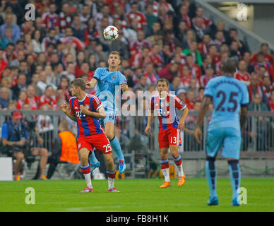 München, Deutschland - 17. September 2014: Die UEFA Champions League match zwischen Bayern München und Manchester City, in der Allianz Arena München. Stockfoto
