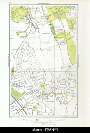 KENTON. Belmont, Stanmore, Kanons, Edgware, 1933 Vintage Parkplan Stockfoto