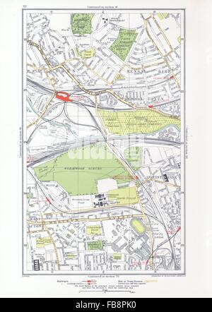 KENSAL. Grün/Aufstieg; Acton, Harlesden, Shepherds Bush, Brondesbury Park, 1933 Karte Stockfoto