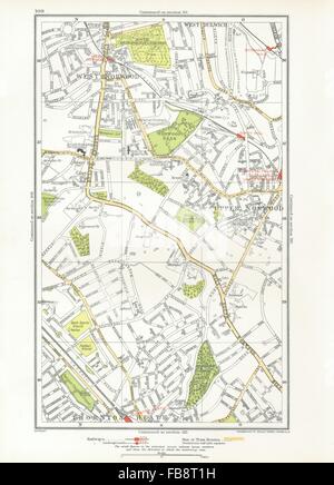 LONDON. Upper Norwood, West Dulwich, West Norwood, Sydenham Hill, 1933 Karte Stockfoto