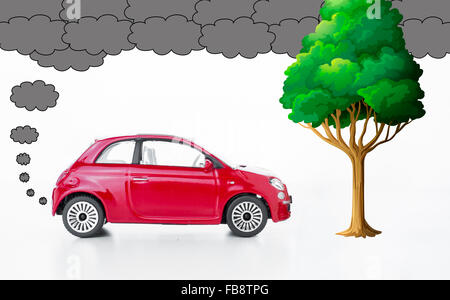 Ein Auto, verschmutzen die Luft und Umwelt Stockfoto