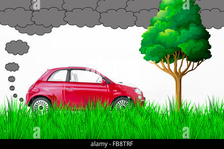 Ein Auto, verschmutzen die Luft und Umwelt Stockfoto
