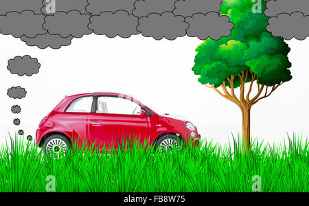 Ein Auto, verschmutzen die Luft und Umwelt Stockfoto