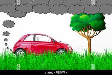Ein Auto, verschmutzen die Luft und Umwelt Stockfoto