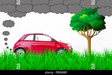 Ein Auto, verschmutzen die Luft und Umwelt Stockfoto