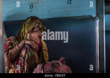 Abteil Der Zweiten Klasse, Indian Railways Train. Stockfoto