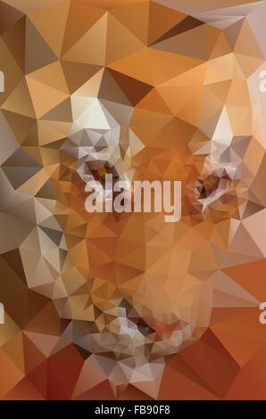 Low-Poly-Tiger Gesicht Vektor-Illustration Stock Vektor