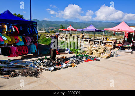 Shaxi, Altstadt stammt aus 1451, Sideng Square, Tempel, Theater, Freitagsmarkt, Provinz Yunnan, Volksrepublik China, China Stockfoto