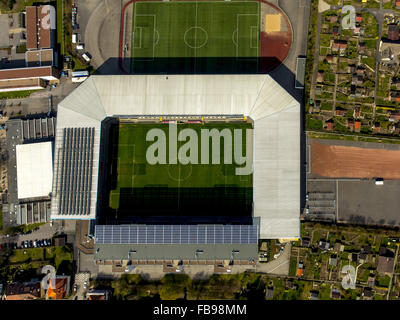 Luftaufnahme, das Stadion des dritten nationalen Liga Club Arminia Bielefeld, deutscher Sportclub Arminia Bielefeld e. V., SchücoArena Stockfoto