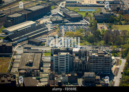 Luftaufnahme, Krefeld Bayer Uerdingen, Duisburg, Ruhrgebiet, Duisburg-Nord, Nord-Rhein Westfalen, Deutschland, Europa, Luftbild, Stockfoto