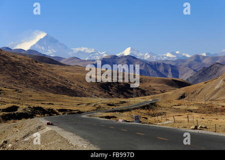 L.to R. Lhotse 8516ms. Chomolungma-Heilige Mutter-Everest 8844 Frau Nuptse W.Peak 7861 Frau Changtse N.Peak 7543 Frau Khumbutse 6665 m Stockfoto