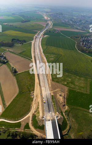 Luftbild, Ausbau A44 im Bereich Heiligenhaus, Autobahn, Straße, Heiligenhaus, Ruhrgebiet, Nordrhein-Westfalen, Deutschland Stockfoto