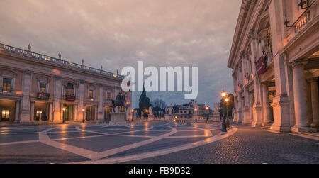 Rom, Italien: Das Capitolium Platz in den Sonnenaufgang Stockfoto