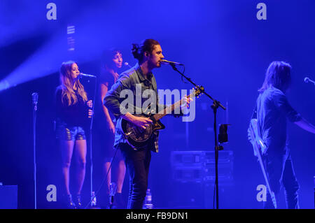 Liverpool, Großbritannien. 12. Januar 2016. Grammy Nominee, Hozier, der Irische Sänger und Songwriter, führt auf dem Empire Theatre, Liverpool. © Paul Warburton/Alamy leben Nachrichten Stockfoto