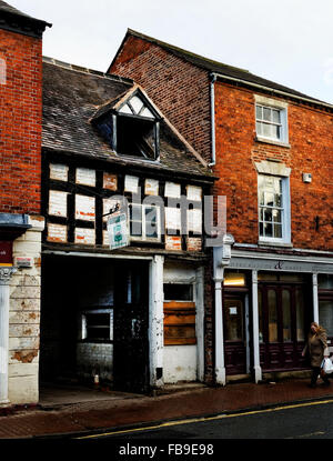 Mittelalterliche Reste unterstreichen die Marktgemeinde Tenbury Wells, Worcestershire, UK Stockfoto