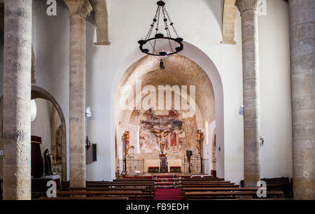 Romanische Kirche von Santa Cruz, Baeza. Provinz Jaen, Andalusien, Spanien Stockfoto