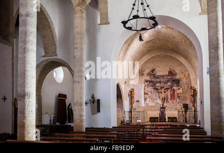 Romanische Kirche von Santa Cruz, Baeza. Provinz Jaen, Andalusien, Spanien Stockfoto