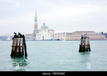 San Giorgio Maggiore, gesehen von San Marco Stockfoto