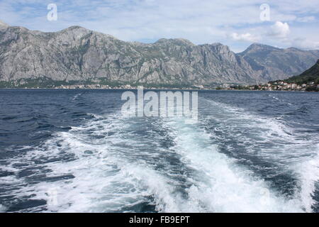 Montenegro - über der Bucht von Kotor mit Blick auf die Stadt Kotor Stockfoto