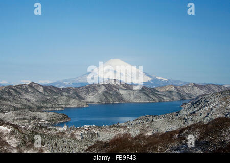 See Ashinoko und Mt. Fuji, Kanagawa, Japan Stockfoto