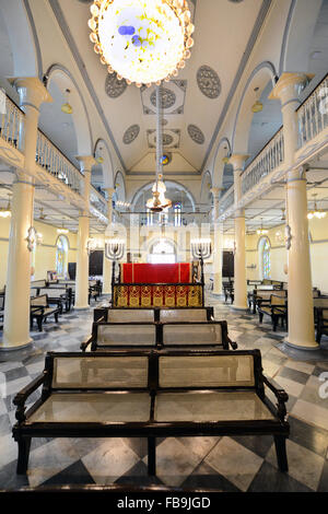 Die schöne Musmeah Yeshua Synagoge im Zentrum von Yangon. Stockfoto