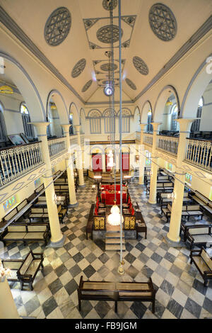 Die schöne Musmeah Yeshua Synagoge im Zentrum von Yangon. Stockfoto