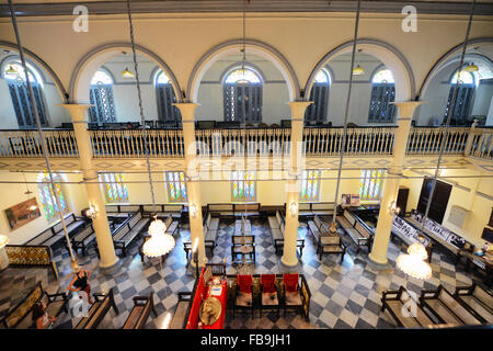 Die schöne Musmeah Yeshua Synagoge im Zentrum von Yangon. Stockfoto