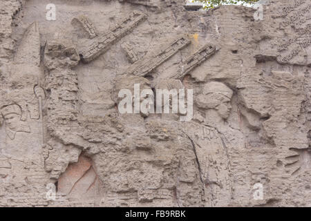 Volgograd, Russland - 5. November 2015: Detail der Ruinen von Wand-historische Gedenkanlage Zusammensetzung "zu Helden der Stockfoto