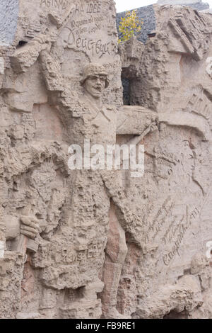 Volgograd, Russland - 5. November 2015: Detail der Ruinen von Wand-historische Gedenkanlage Zusammensetzung "zu Helden der Stockfoto