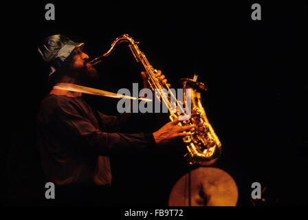 Sonny ROLLINS auf der Bühne. -1979 - Frankreich / Ile-de-France (Region) / Paris - Sonny ROLLINS auf der Bühne. -Die Saxophoniste Sonny ROLLINS; -Konzert im Theater De La Ville; -Paris, Frankreich; -1979; ---Philippe Gras / Le Pictorium Stockfoto