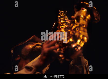 Der Saxophonist Sonny ROLLINS - 1979 - Frankreich / Ile-de-France (Region) / Paris - der Saxophonist Sonny ROLLINS - Sonny ROLLINS; -am Theatre De La Ville; -Paris, Frankreich; -1979; ---Philippe Gras / Le Pictorium Stockfoto