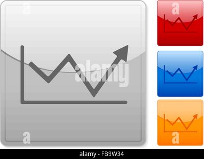 Farbe quadratische Web Buttons Business Diagramm auf einem weißen Hintergrund. Vektor-Illustration. Stock Vektor