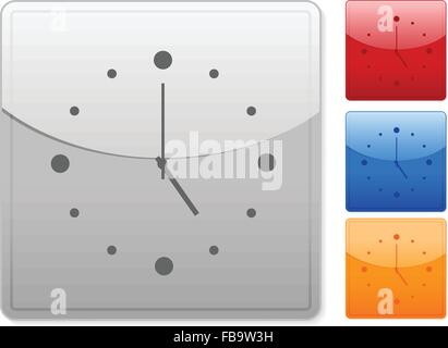 Quadratische Web Farbtasten Uhr auf einem weißen Hintergrund. Vektor-Illustration. Stock Vektor