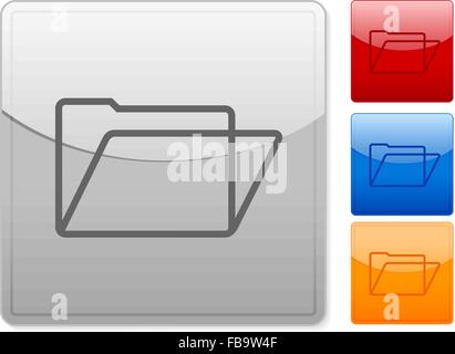 Farbe quadratische Tasten Webordner auf einem weißen Hintergrund. Vektor-Illustration. Stock Vektor