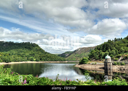 Das malerische Garreg Ddu-Reservoir. eines der Elan Valley Stauseen suppling Birmingham mit Trink-water.y Stockfoto