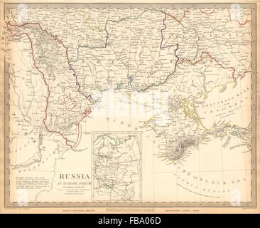 UKRAINE MOLDAWIEN. Podolien Bessarabien Kherson Steppen-Krim-Kiew. SDUK, 1844-Karte Stockfoto