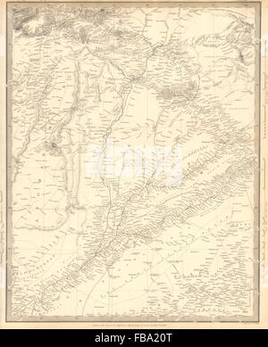 PAKISTAN. Punjab, Afghanistan, Kaschmir und Sinde. SDUK, 1844 Antike Landkarte Stockfoto