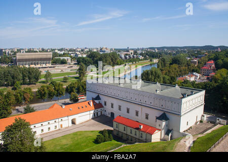 Blick vom Gediminas-Turm des litauischen Kunstmuseum (ehemaligen Arsenal) und der Fluss Neris, Vilnius, Litauen Stockfoto