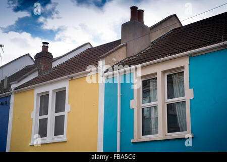 Bunte Häuser in der Totterdown Bezirk von Bristol UK Stockfoto