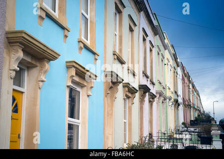 Bunte Häuser in der Totterdown Bezirk von Bristol UK Stockfoto