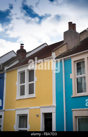 Bunte Häuser in der Totterdown Bezirk von Bristol UK Stockfoto