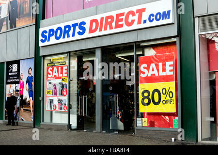 Direkte Sportgeschäft, Edgbaston Street, Birmingham, UK Stockfoto